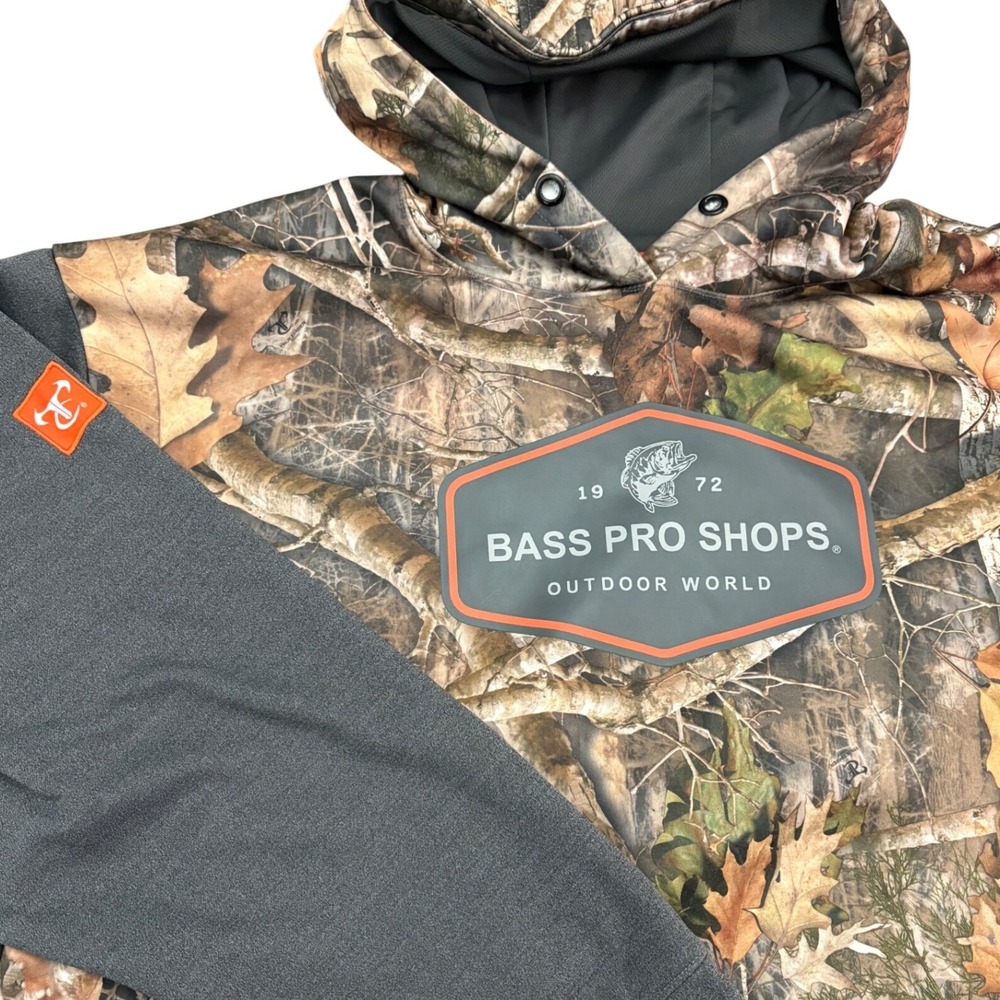 Bass Pro Shops TrueTimber Hoodie Mens 2XL Charcoal Camo Performance Hoodie